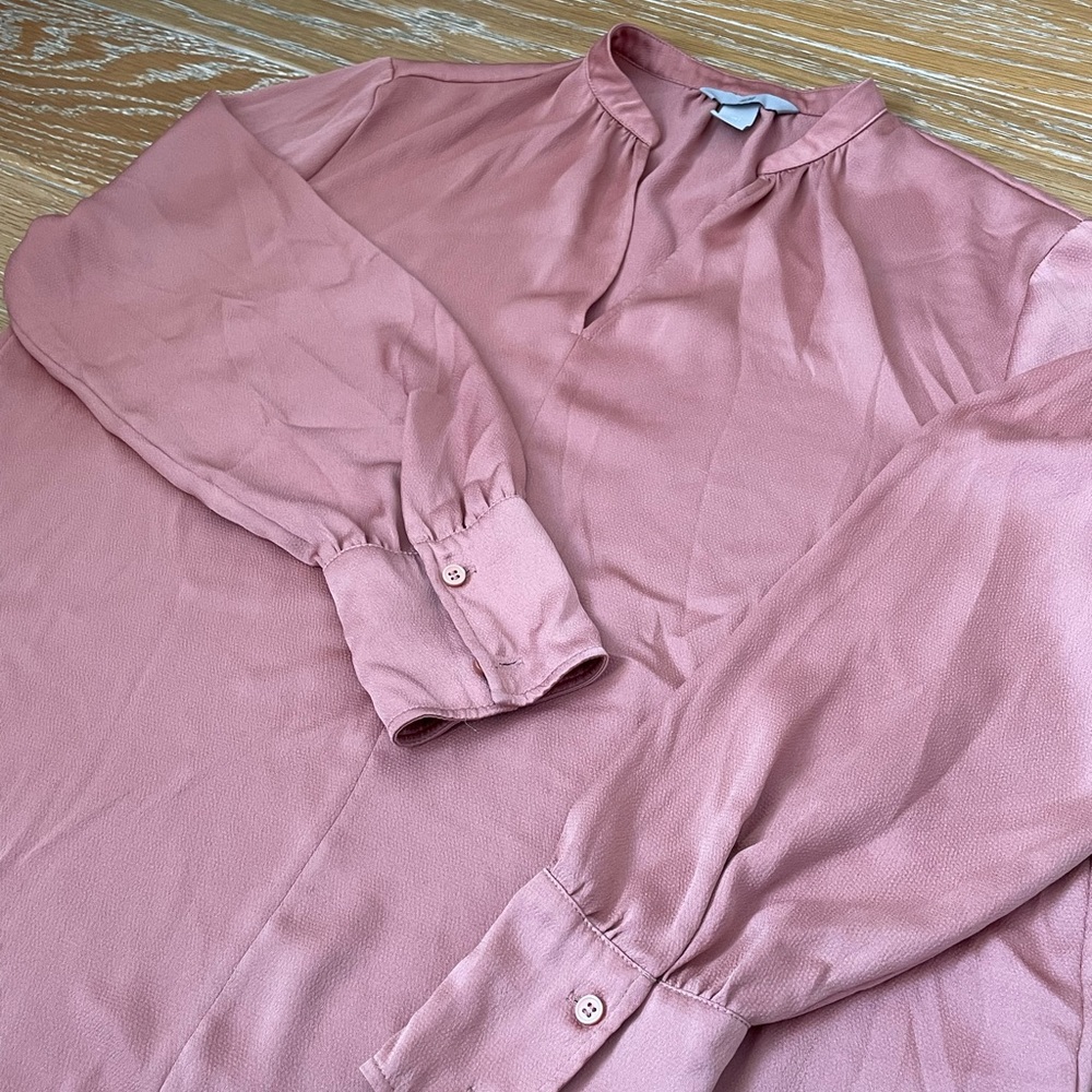 Peach Long-Sleeve Blouse - Picture 4 of 4